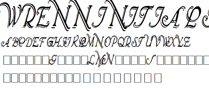 Wrenn Initials Shadowed Cond font